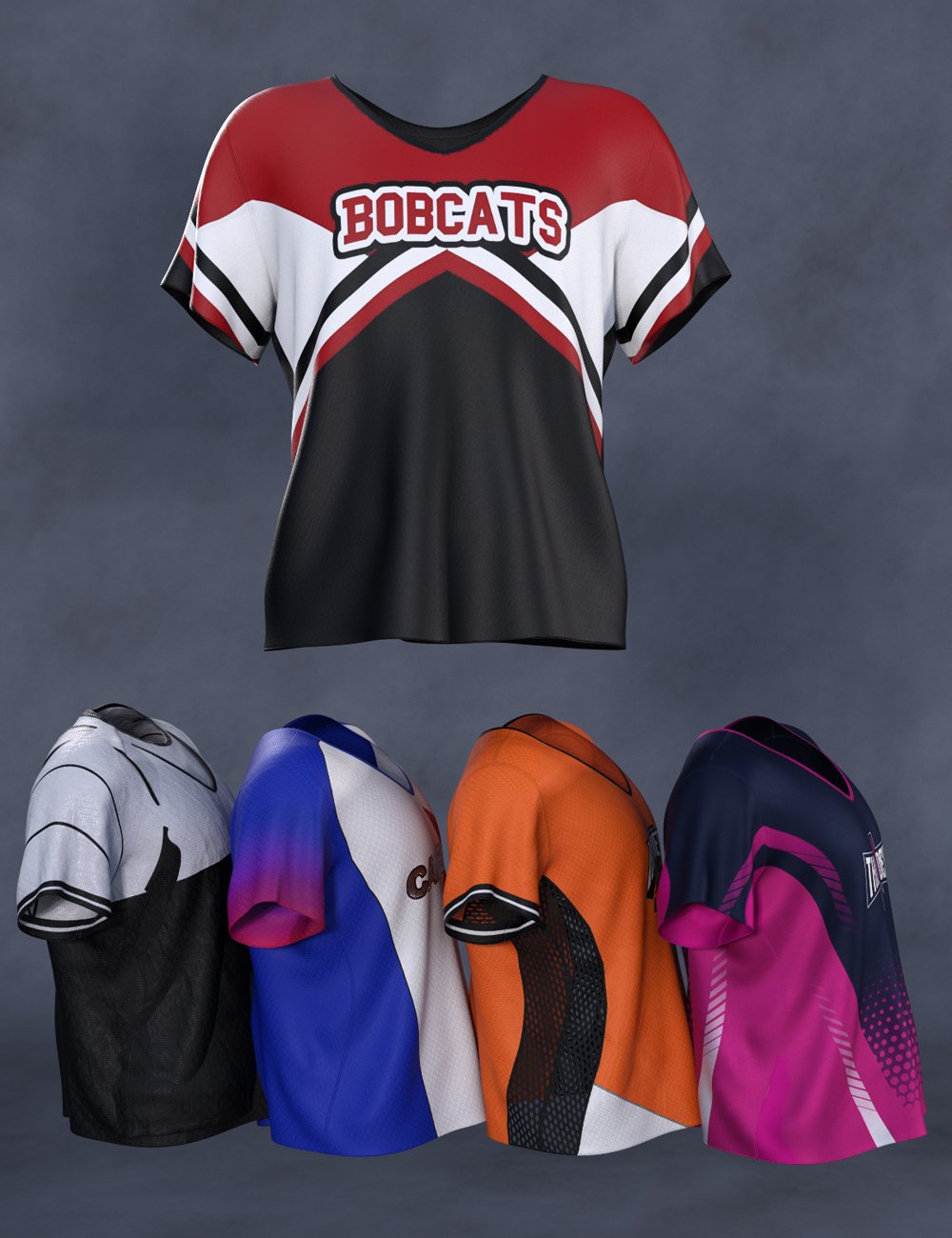 图片[1]-[daz服装] Cheerleading Squad Outfit dForce Genesis 8和8.1男性T恤-DAZ爱好者