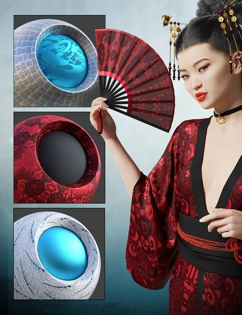 图片[1]-[daz服装] Ultra Shaders:日本面料-DAZ爱好者
