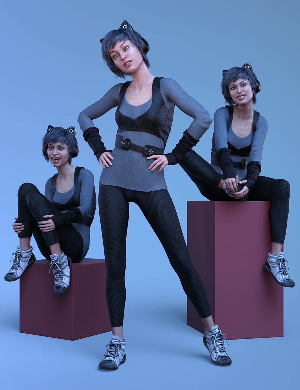 图片[1]-[daz姿势] CDI姿势为青少年乌鸦8和创世纪8女性-DAZ爱好者