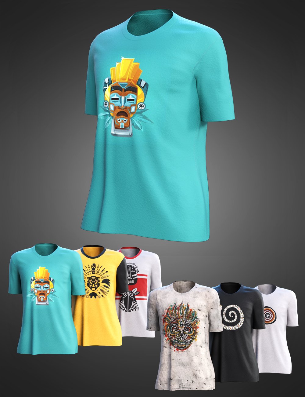 图片[1]-[daz服装] Dash Outfit dForce T恤，适用于Genesis 8和8.1男性-DAZ爱好者
