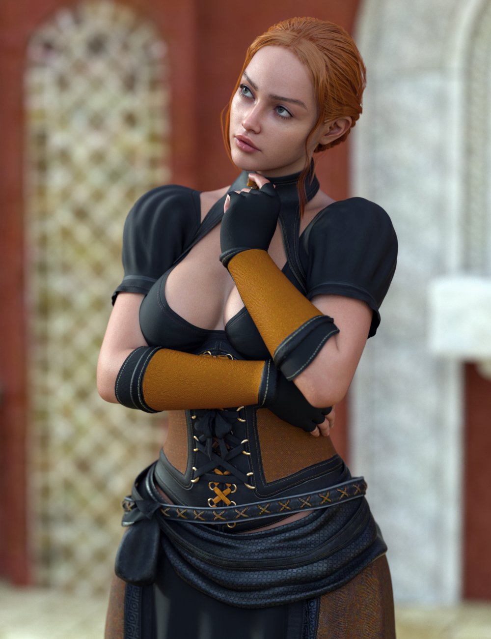图片[1]-[daz服装] Eveline中世纪酒馆女仆服装纹理扩展插件-DAZ爱好者