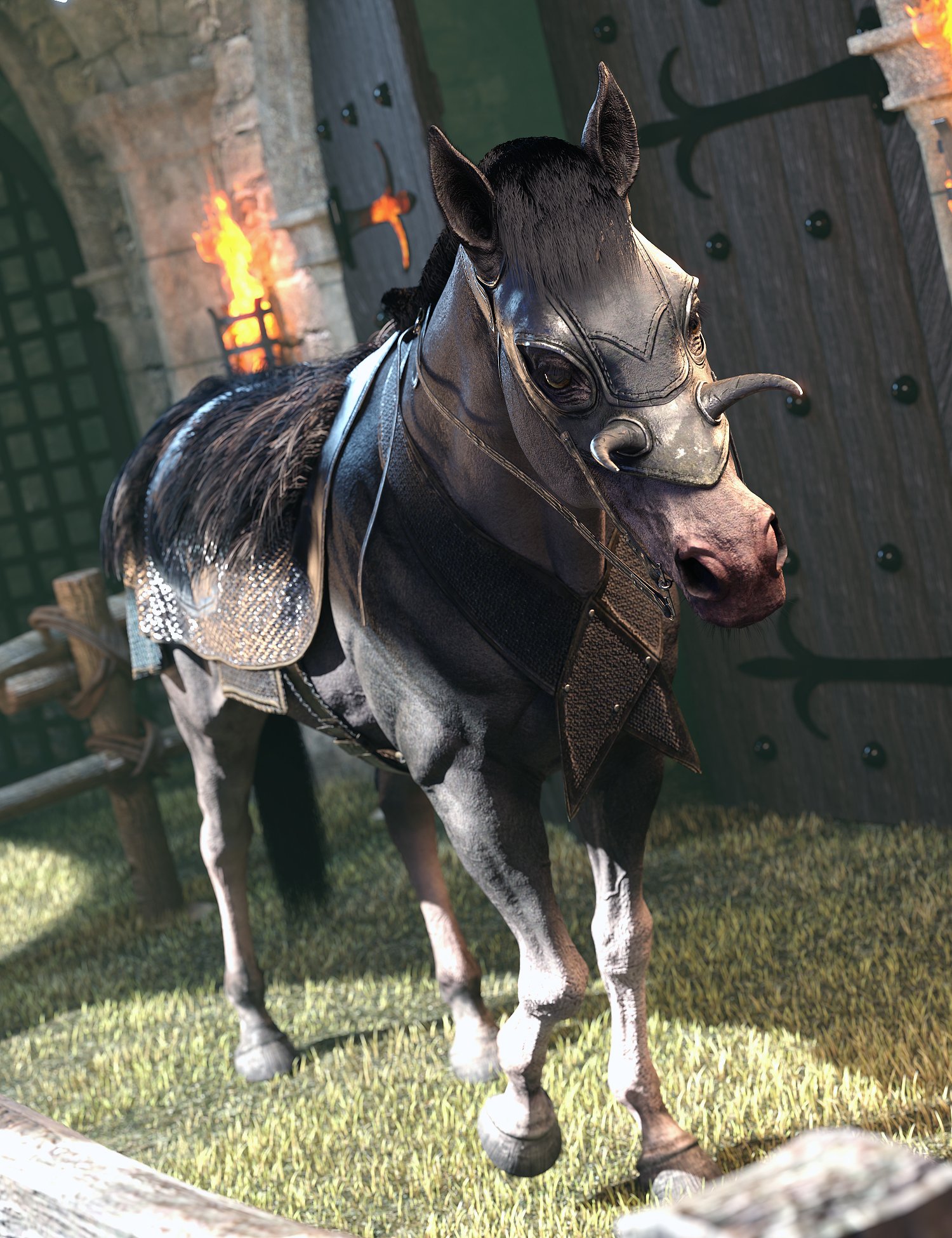 图片[1]-[daz角色] DAZ Horse 3的dForce骑马游骑兵装备-DAZ爱好者