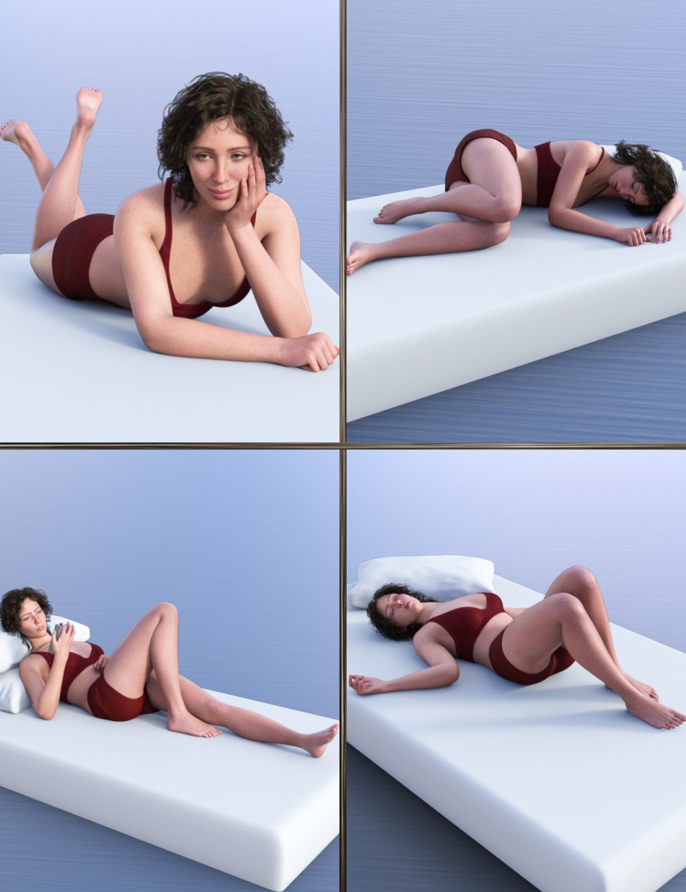 图片[1]-[daz姿势] JW我的床女性姿势创世纪9-DAZ爱好者