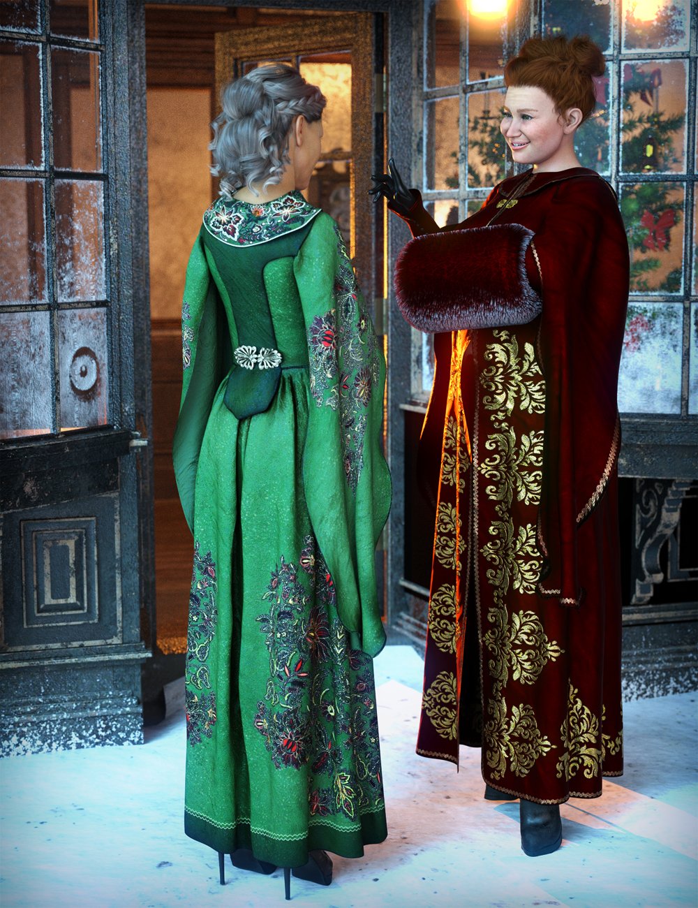 图片[1]-[daz服装] dForce Winter Splendor Outfit纹理附加组件-DAZ爱好者