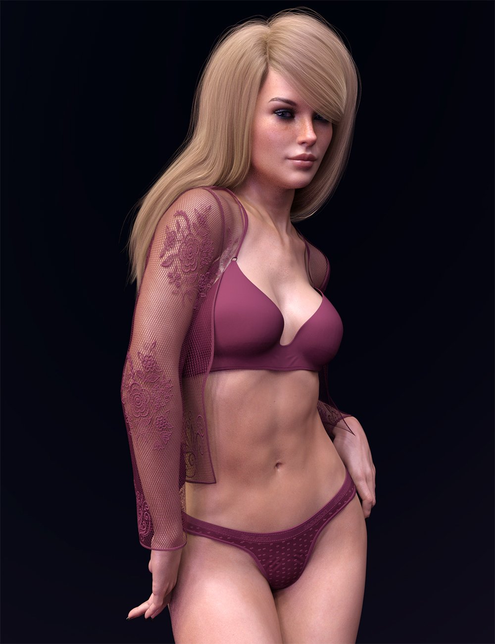 图片[1]-[daz服装] 适用于Genesis 8和8.1女性的X-Fashion猫耳内衣-DAZ爱好者