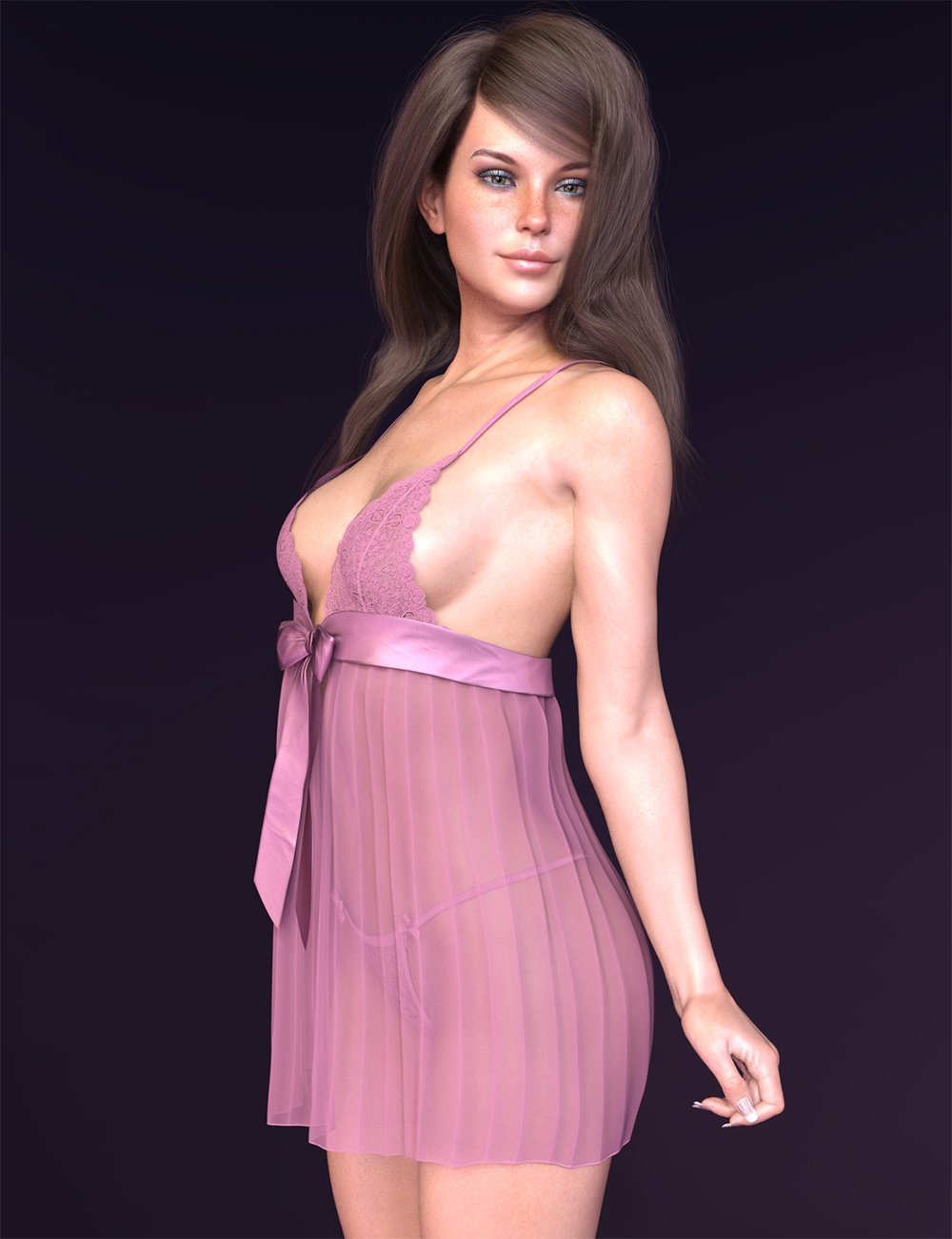 图片[1]-[daz服装] Genesis 8和8.1女性版X-Fashion dForce Sheer蕾丝娃娃-DAZ爱好者