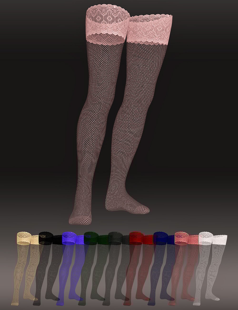 图片[1]-[daz服装] X-Fashion Oh La内衣套装Genesis 8和8.1女款长筒袜-DAZ爱好者