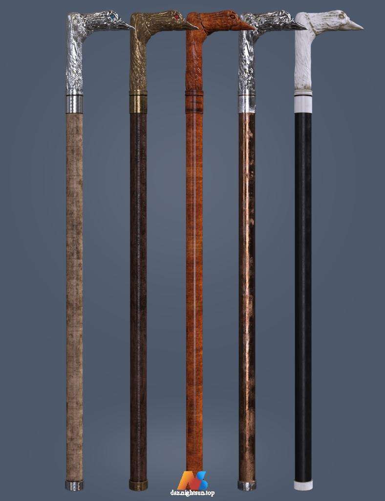 [daz道具] Halloween Plague Doctor Cane for Genesis 8 and 8.1