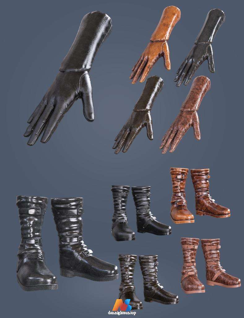 [daz服装] Halloween Plague Doctor Gloves and Shoes for Genesis 8 and 8.1 Females-DAZ爱好者
