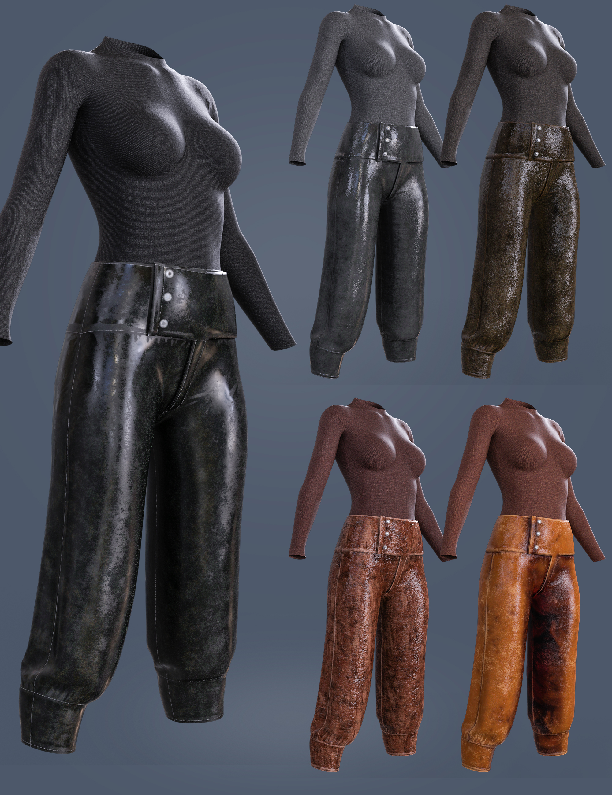 [daz服装] Halloween Plague Doctor dForce Pant and Tight for Genesis 8 and 8.1 Females-DAZ爱好者