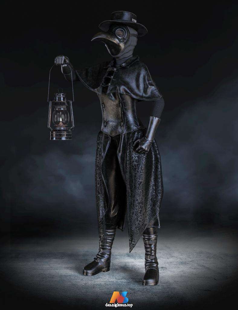 [daz服装] Halloween Plague Doctor Outfit for Genesis 8 and 8.1 Females