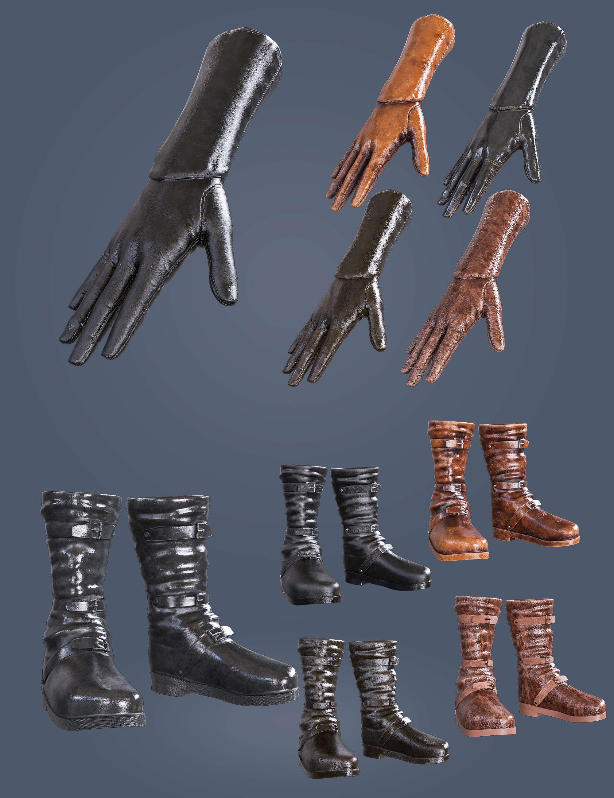 [daz服装] Halloween Plague Doctor Gloves and Shoes for Genesis 8 and 8.1 Males-DAZ爱好者
