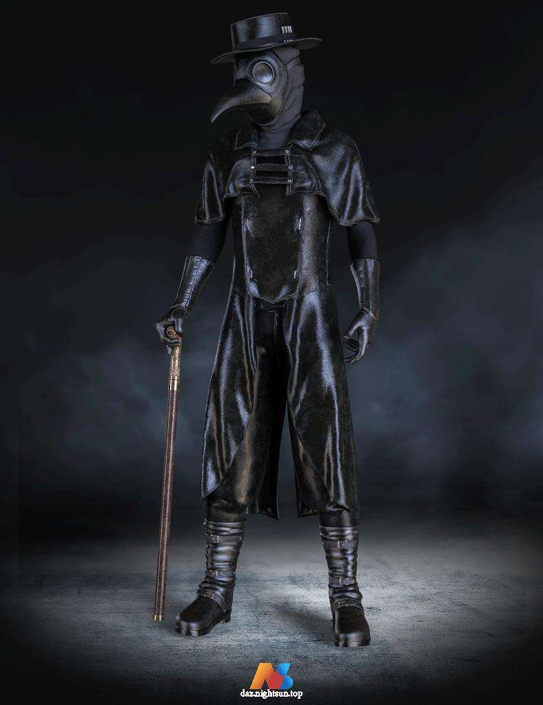 [daz服装] Halloween Plague Doctor Outfit for Genesis 8 and 8.1 Males