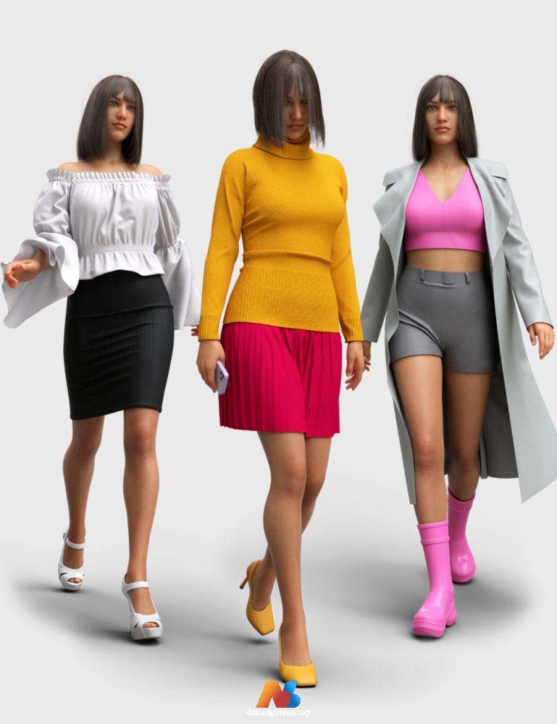 [daz动画] Walks of Mood - Animation Set for Genesis 8 and 8.1 Female-DAZ爱好者