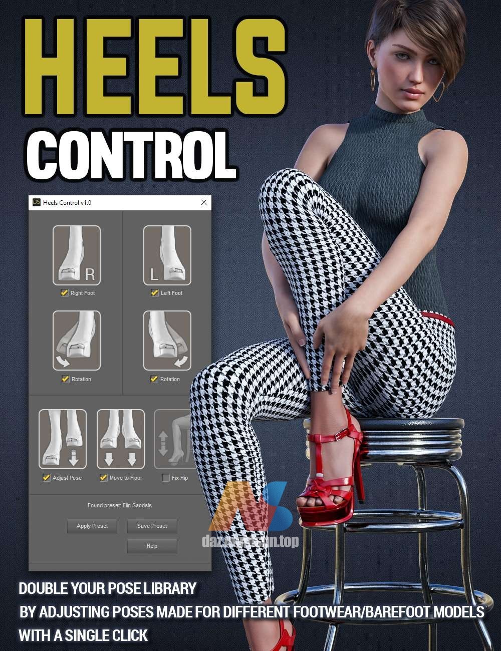 [daz姿势] HeelsControl-DAZ爱好者