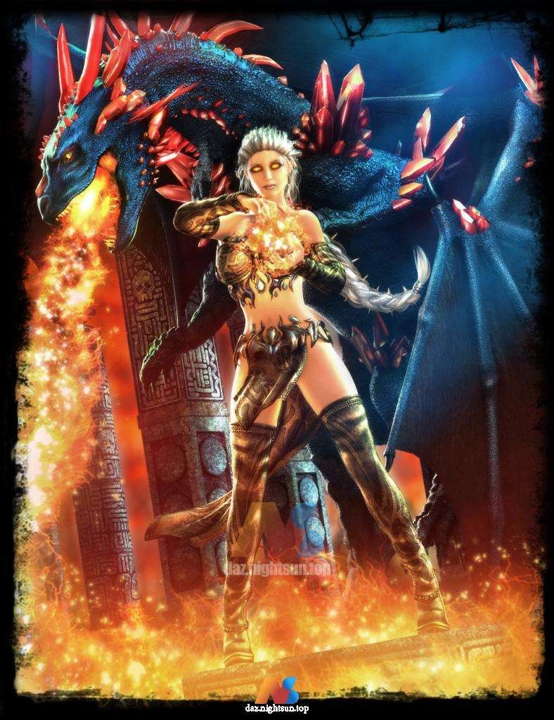 图片[1]-[daz服装] dForce Mystic Fire Outfit for Genesis 8 Female(s)-DAZ爱好者