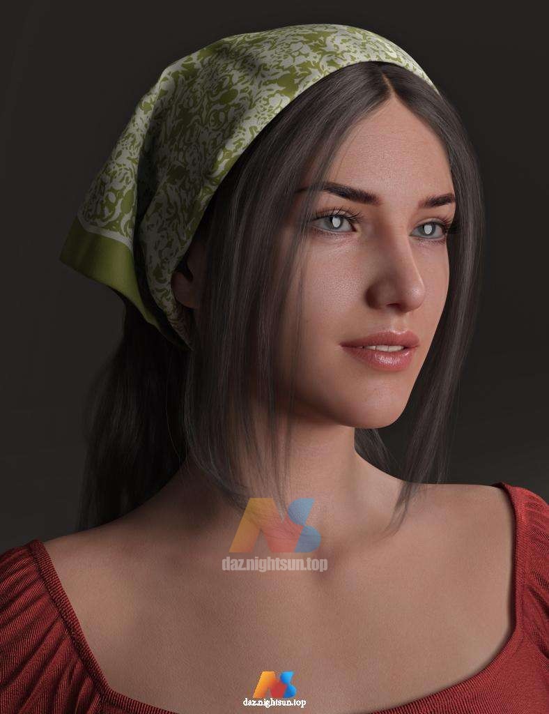[daz发型] Summer Scarf Hair for Genesis 8 Female