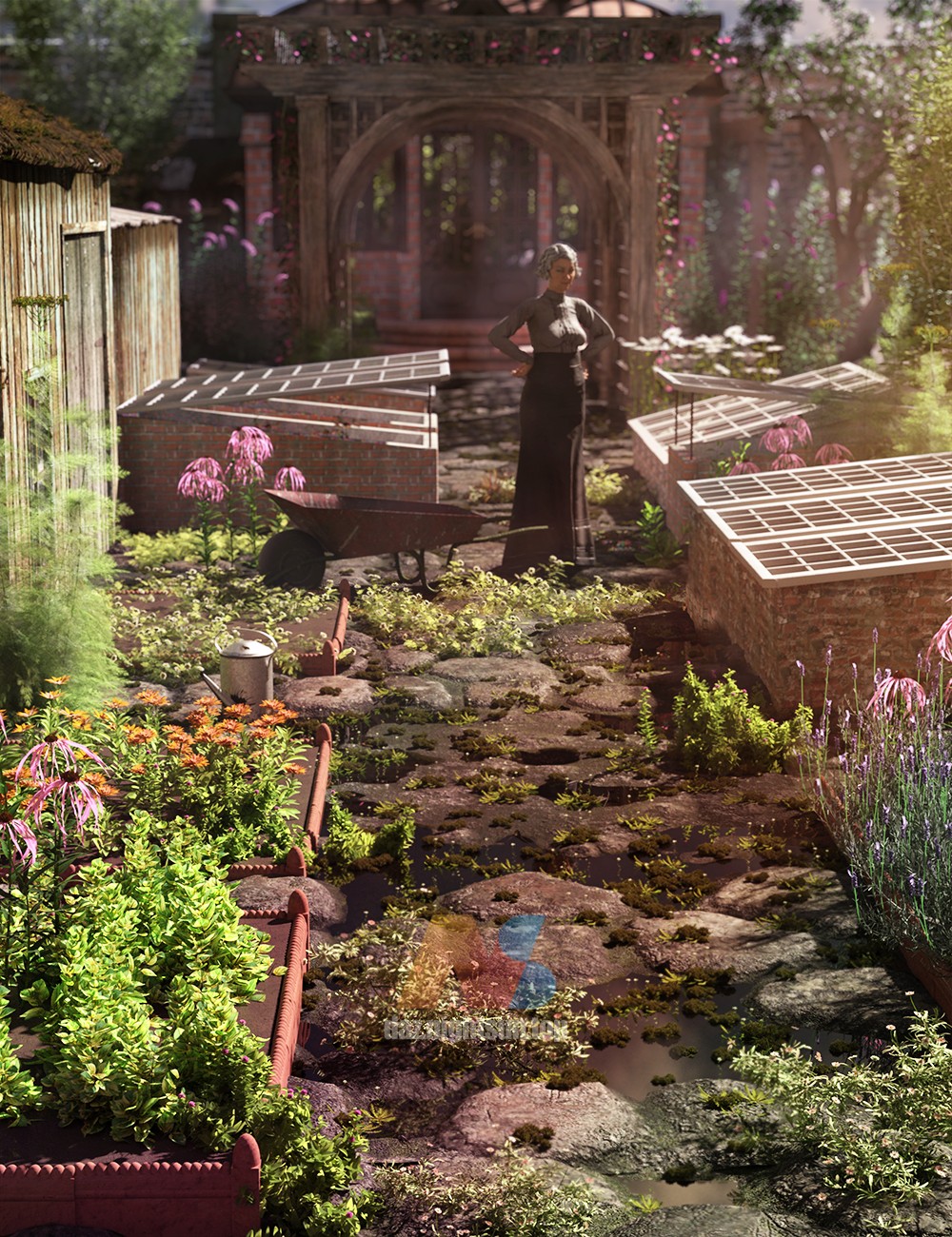 [daz环境] Victorian Garden Cold Frames and Edging Tiles-DAZ爱好者