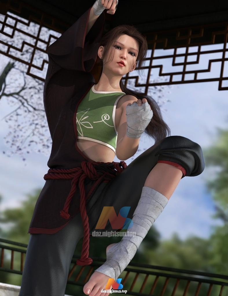 [daz服装] dForce KungFu Fury Outfit for Genesis 8 and 8.1 Females