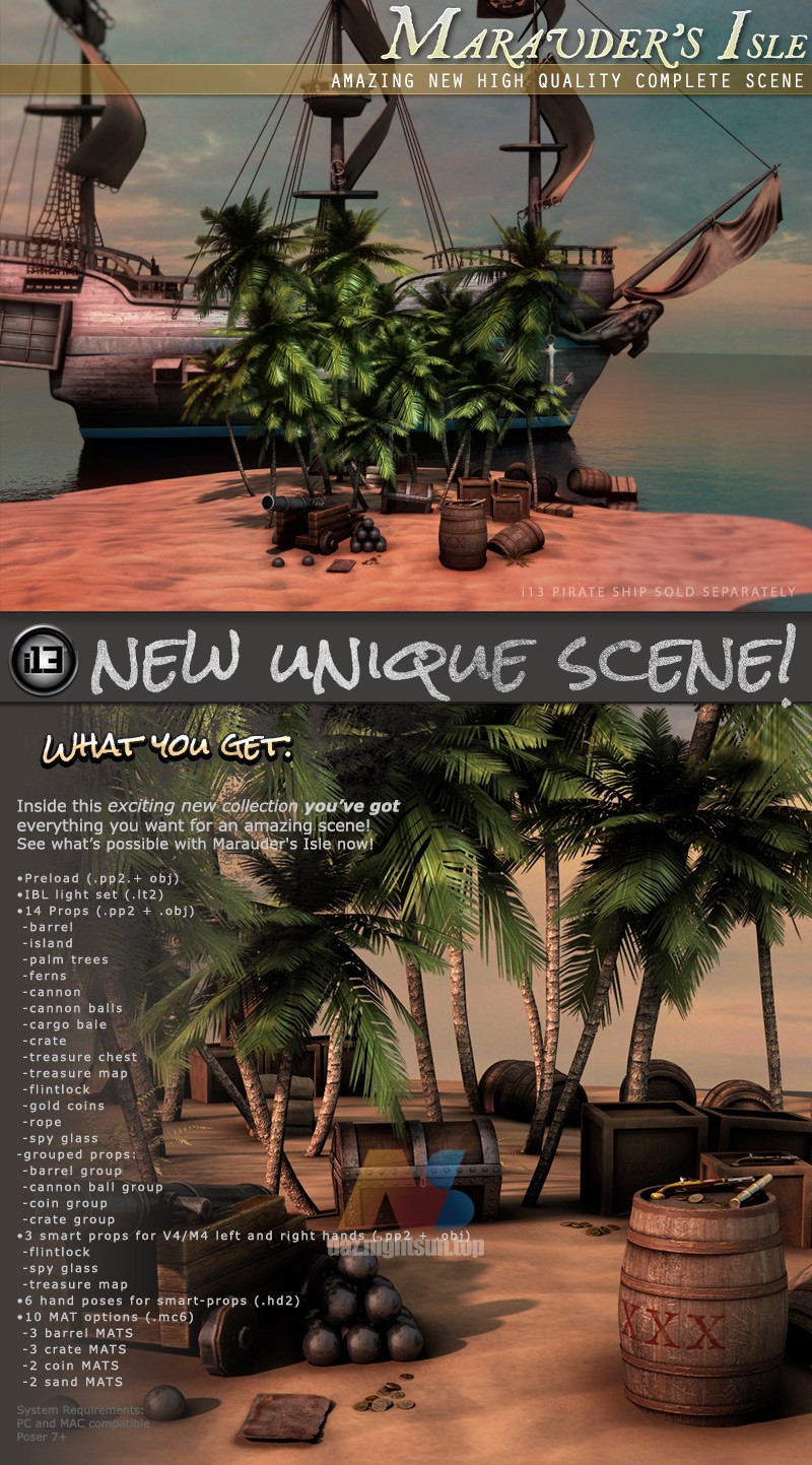 [daz道具] i13 Marauder’s Isle-DAZ爱好者