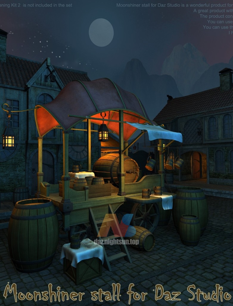 [daz道具] Moonshiner stall for Daz Studio-DAZ爱好者