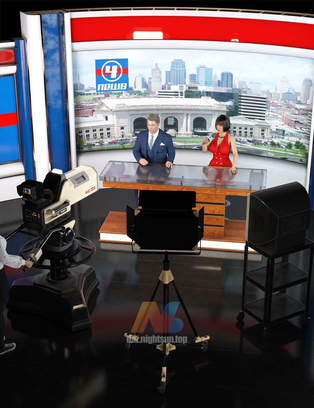 [daz场景] News Reporting Props-DAZ爱好者