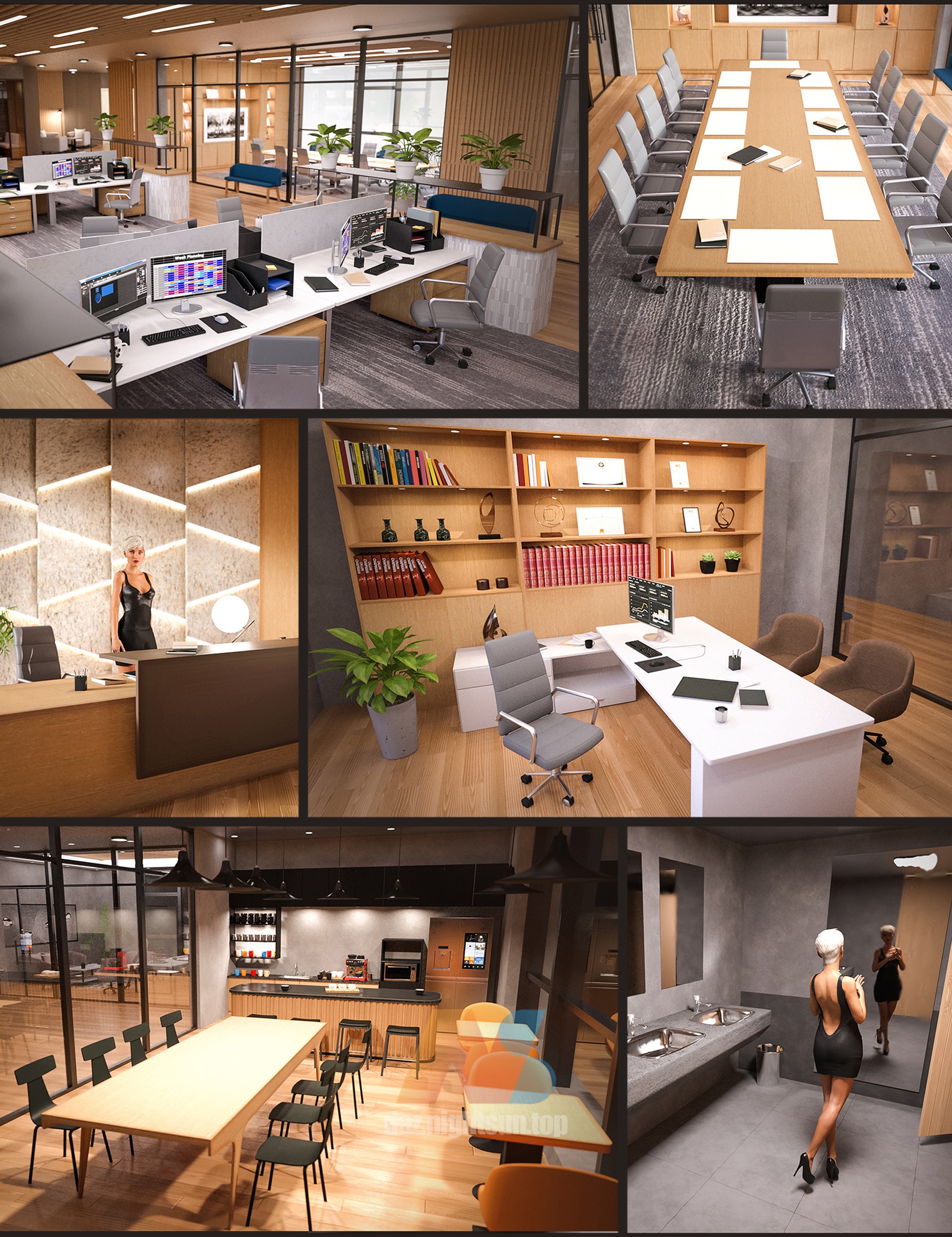 [daz场景] Prestige Business Office Bundle-DAZ爱好者