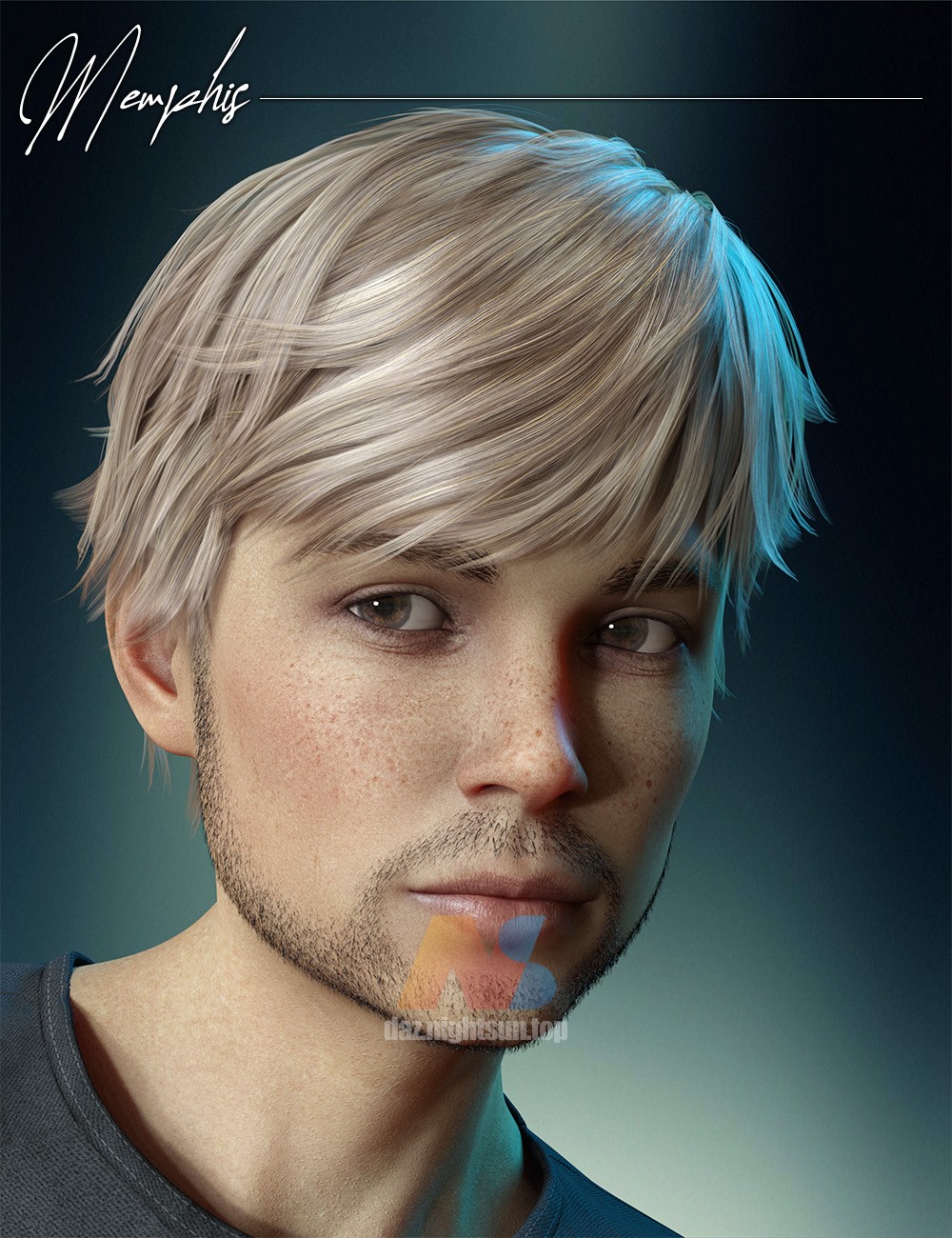 [daz发型] Memphis Hair for Genesis 8 Males-DAZ爱好者