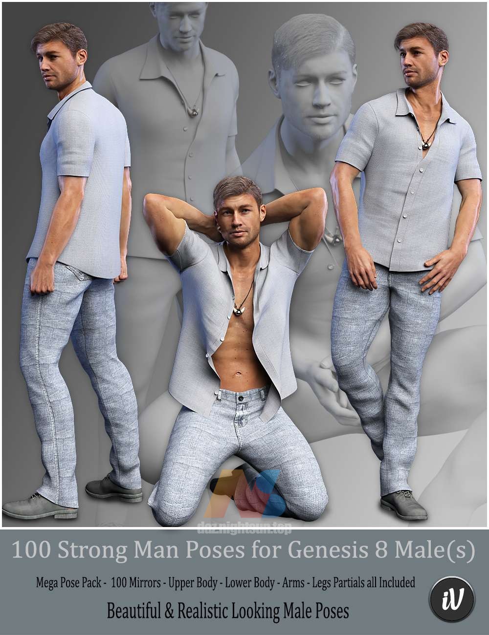 [daz姿势] iV 100 Strong Man Poses for Genesis 8 Male(s)-DAZ爱好者