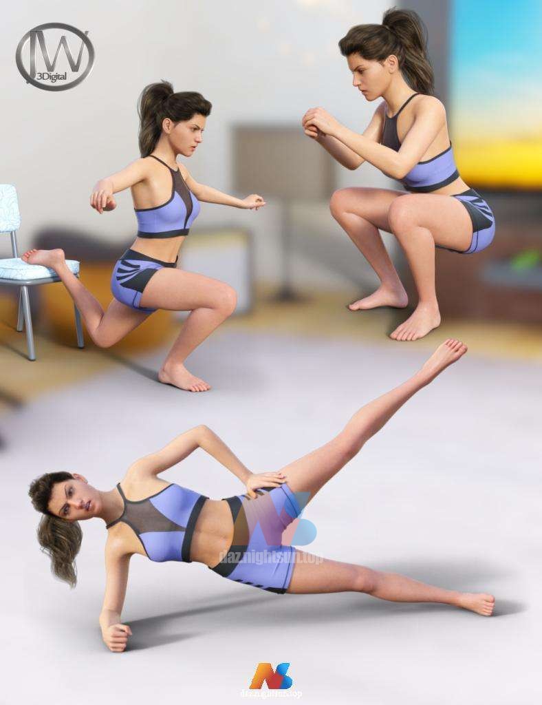 [daz姿势] Home Workout Poses for Genesis 8