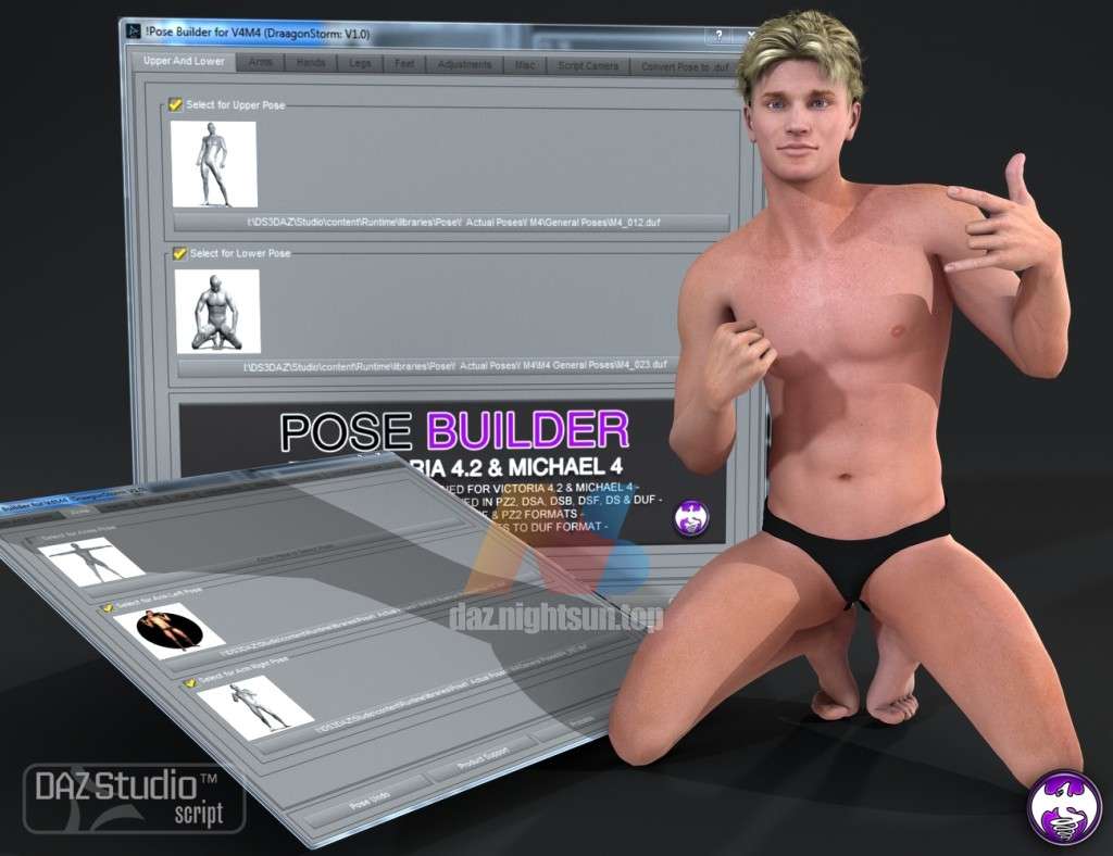图片[1]-[daz插件] Pose Builder for Victoria 4.2 and Michael 4-DAZ爱好者