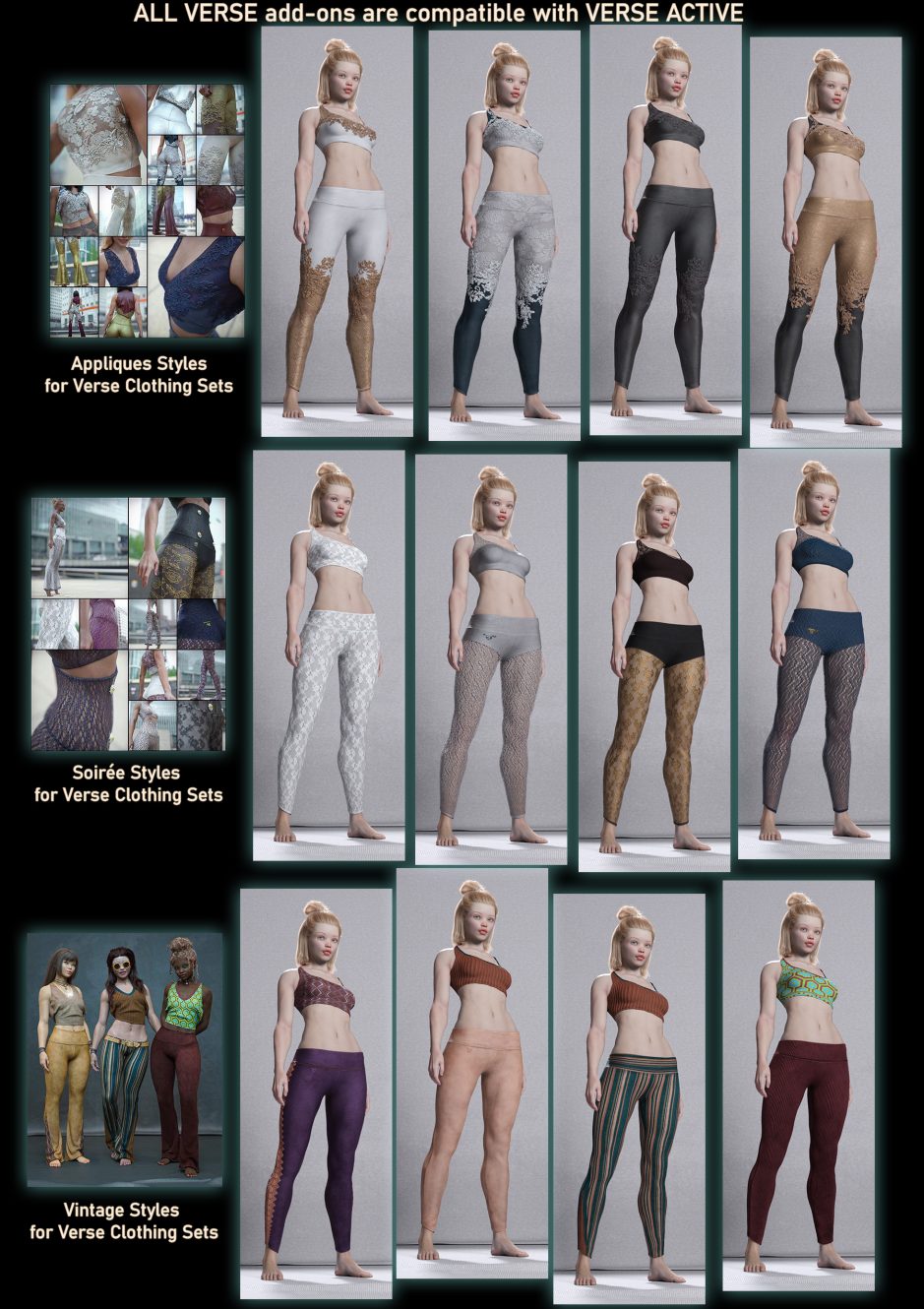 [daz服装] Verse Active Outfit for Genesis 8 and 8.1 Females