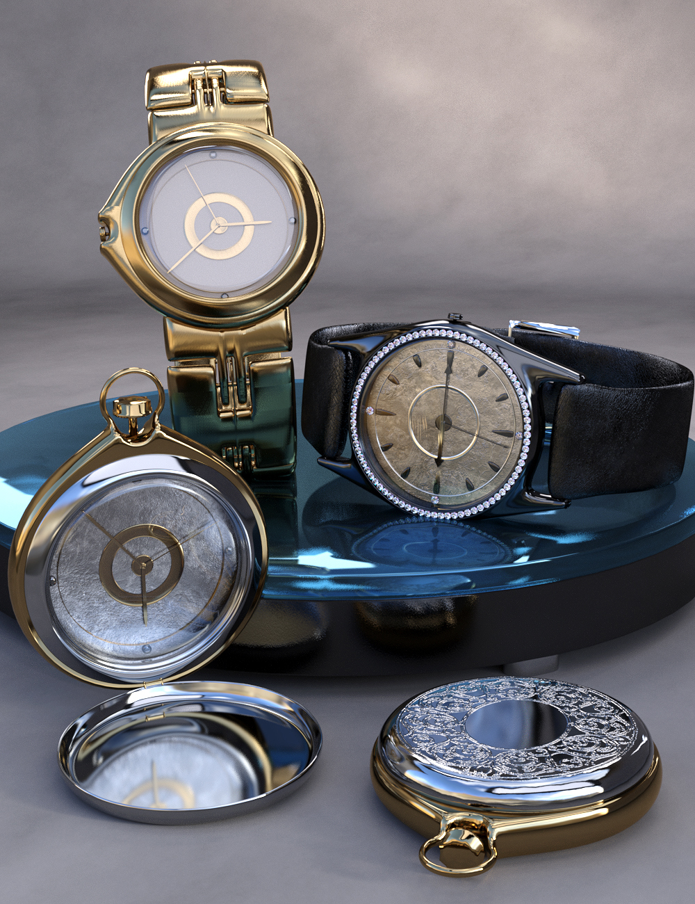 [daz道具] Luxury Watches for Genesis 8 Male(s)-DAZ爱好者