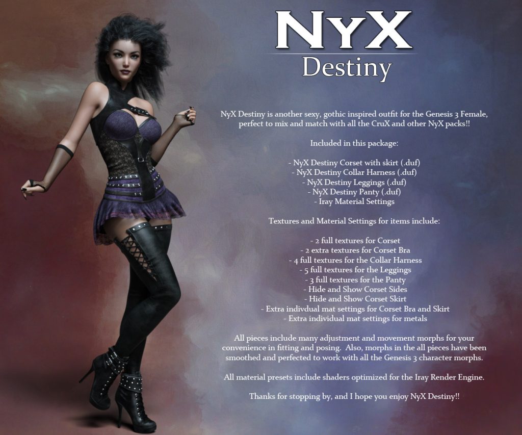 [daz服装] NyX Destiny-DAZ爱好者