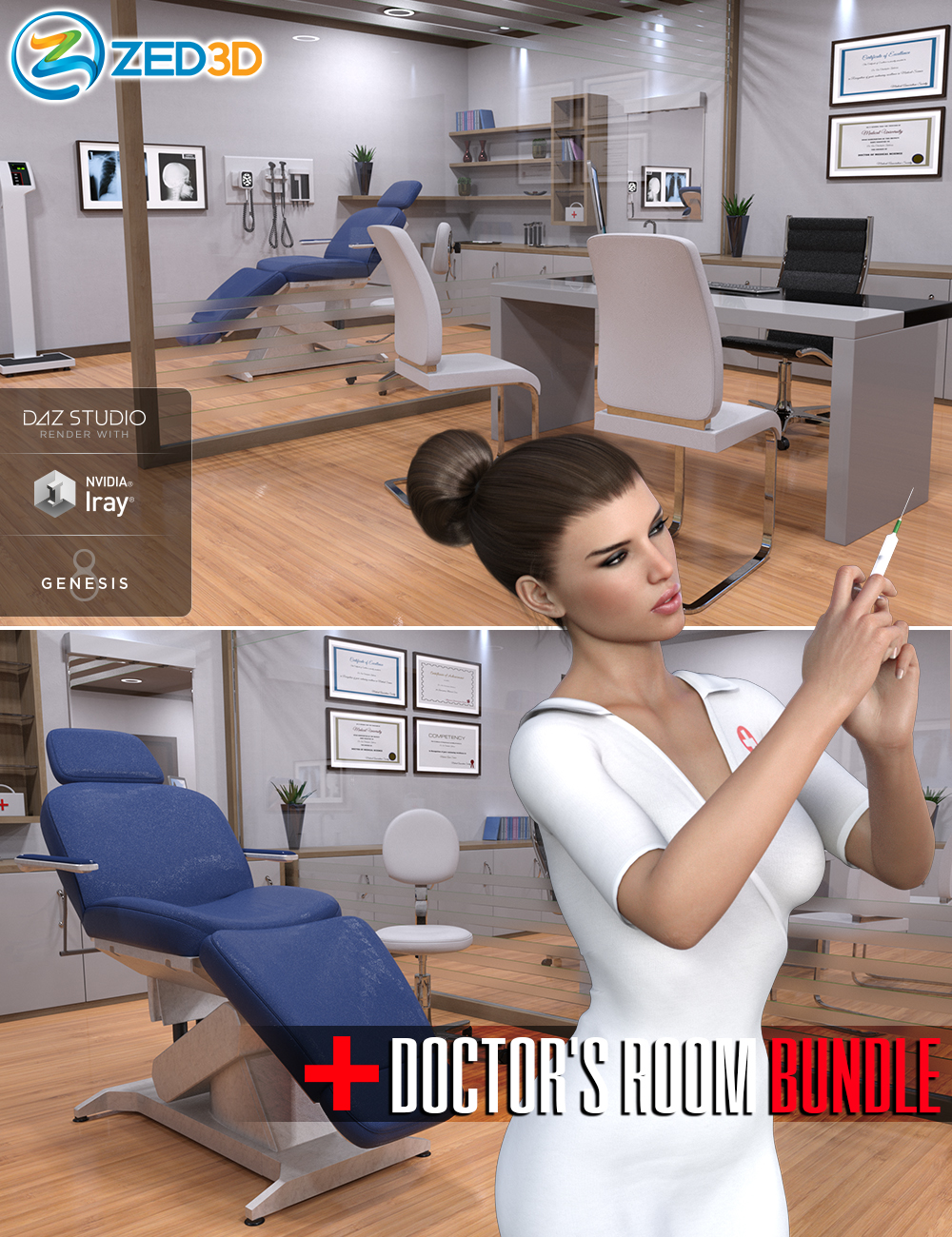 [daz场景] Z Doctor’s Room Bundle-DAZ爱好者