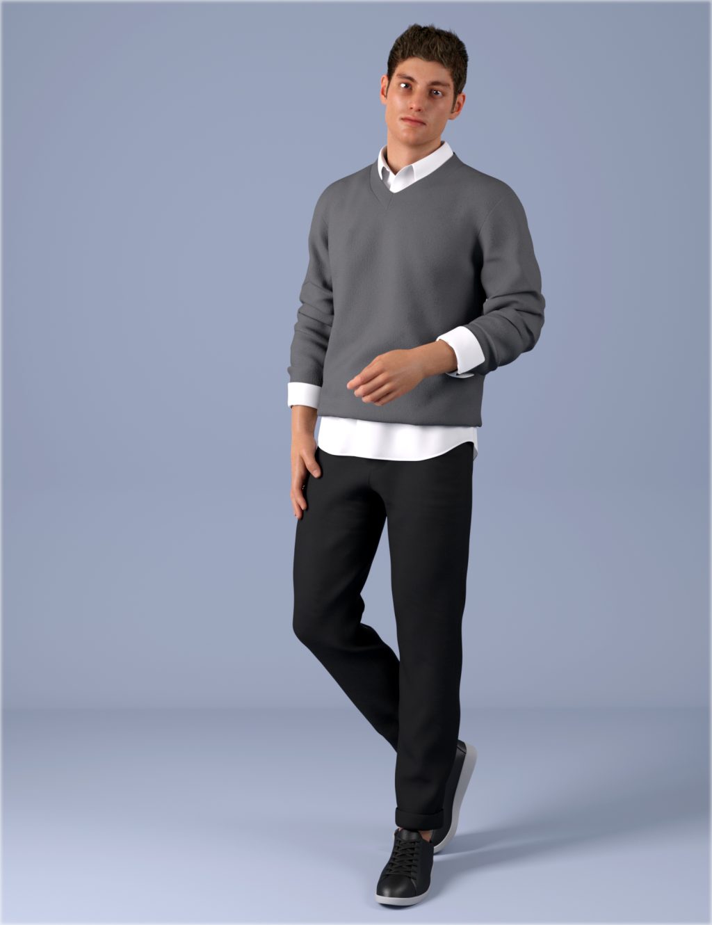 [daz服装] dForce HnC V-Neck Knit Outfits for Genesis 8.1 Males