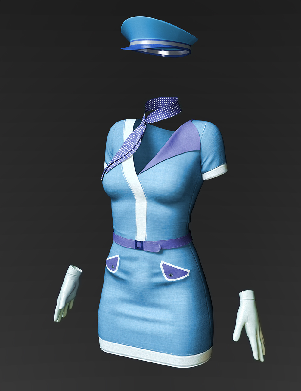 图片[2]-[daz服装] i13 Stewardess Outfit for the Genesis 3 Female(s)-DAZ爱好者