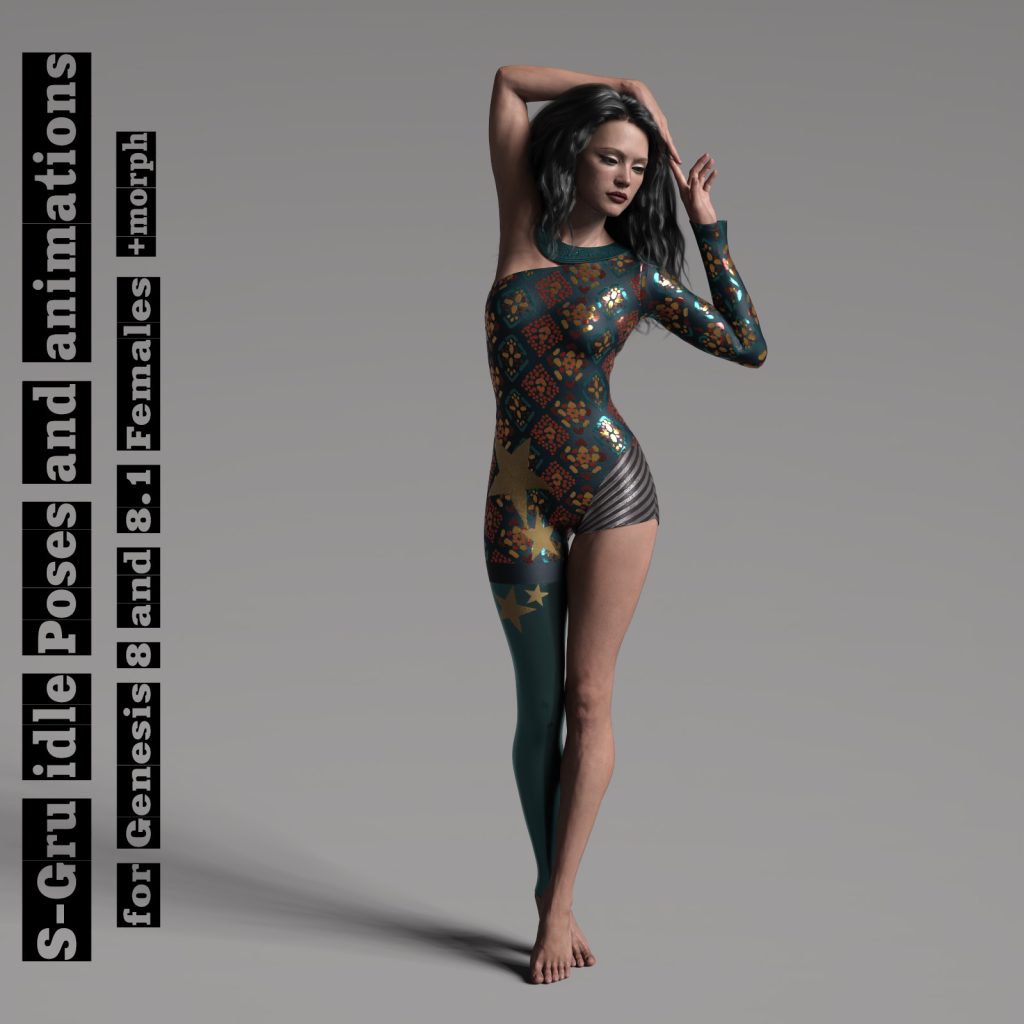 [daz动画] S-Gru idle Poses and animations for Genesis 8 and 8.1 Females