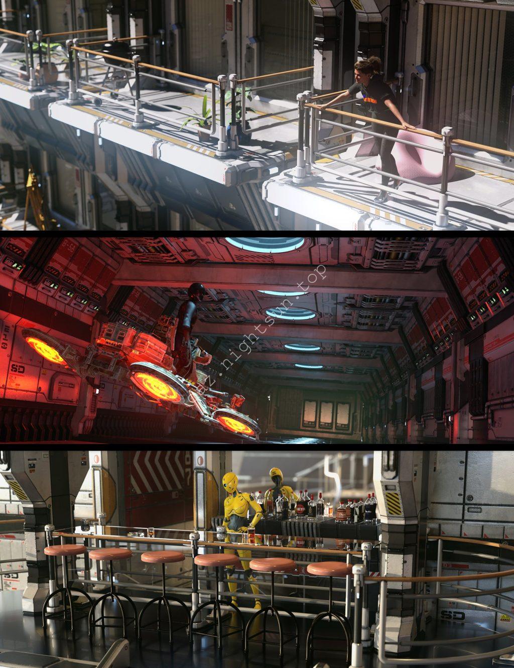 [daz场景] Scene Subsets for Modular Sci-fi Kit 02