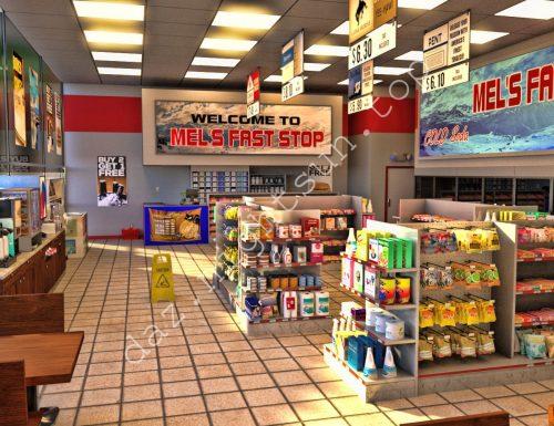 [daz场景] 街角商店和 Genesis 3姿势-DAZ爱好者