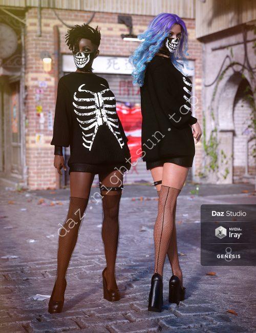 [daz服装] dForce Yami Kawaii Outfit for Genesis 8 Female(s)-DAZ爱好者