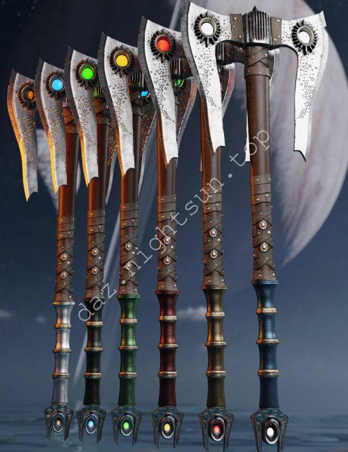 [daz道具] 水瓶座武器收藏 – 斧头-DAZ爱好者