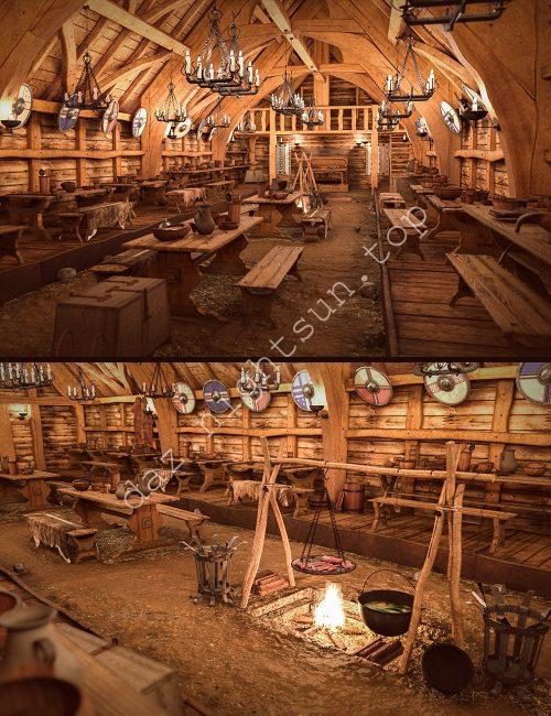 [daz场景] 维京长屋-DAZ爱好者