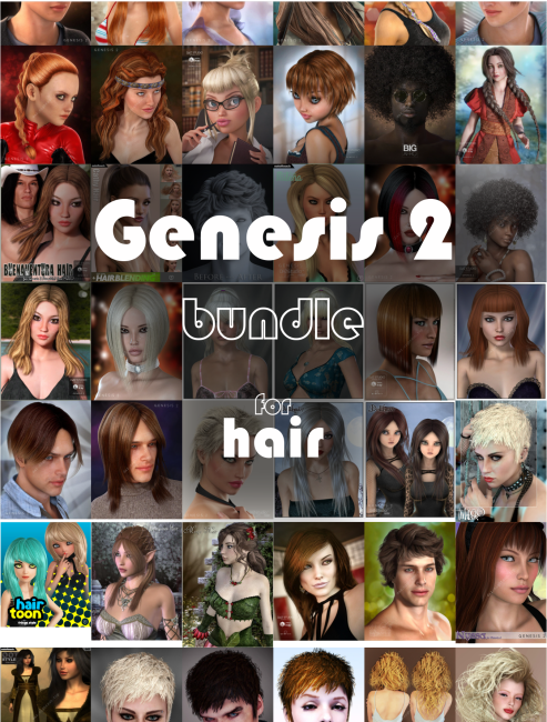 [daz发型] Genesis 2 角色发型合集 [42套资源合集]-DAZ爱好者