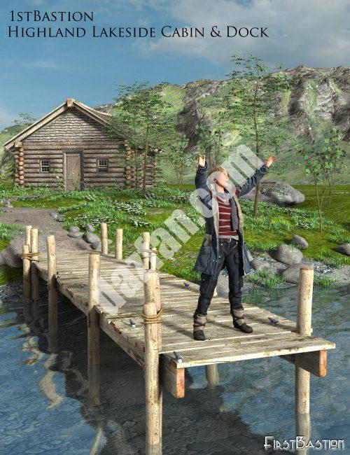 [daz场景] 第一站堡垒高地湖边小屋和码头-DAZ爱好者