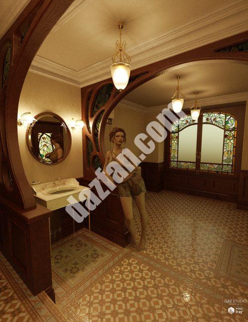 [daz场景] 新艺术风格的浴室-DAZ爱好者