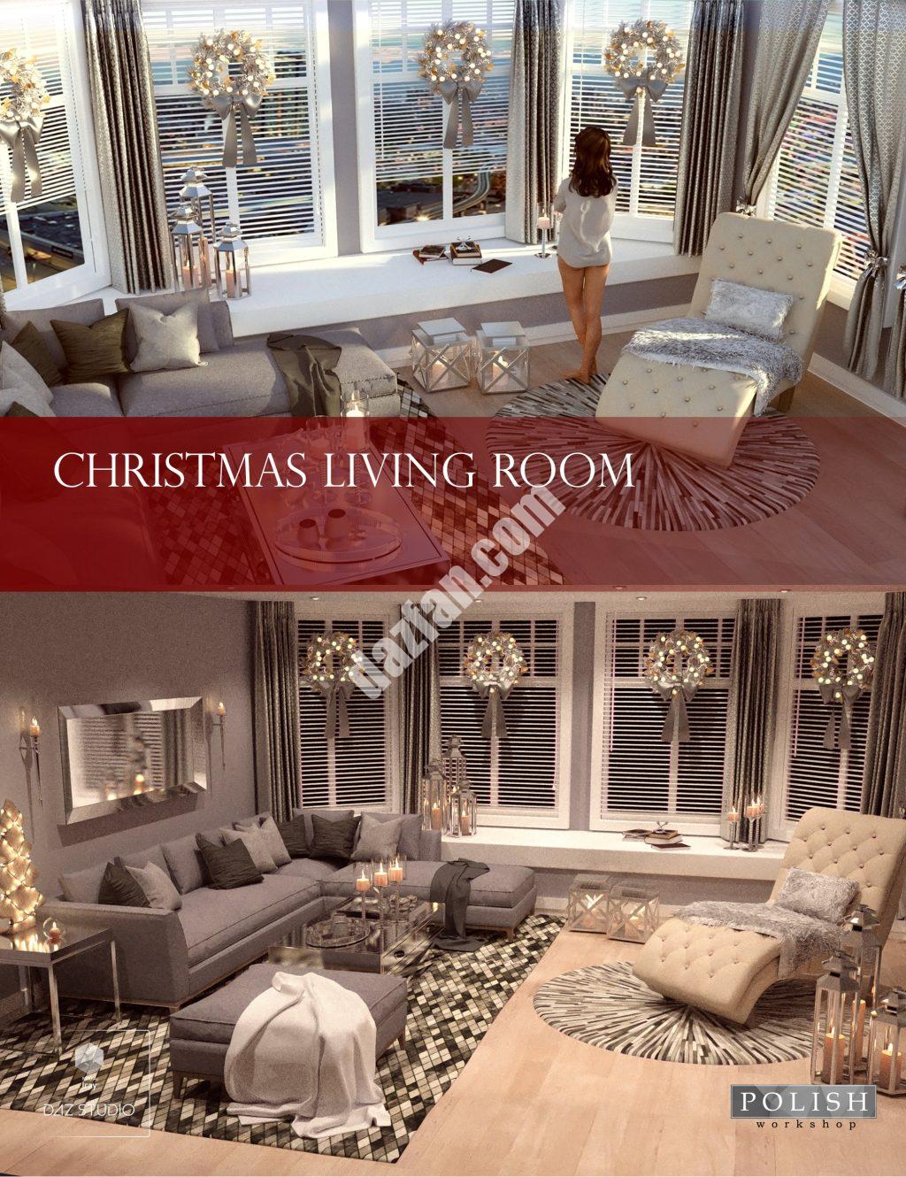 [daz场景] 圣诞节的客厅-DAZ爱好者