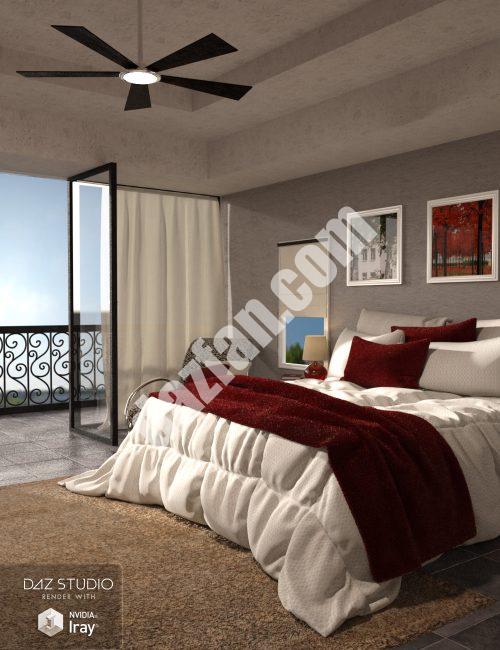 [daz场景] 经典舒适的卧室-DAZ爱好者