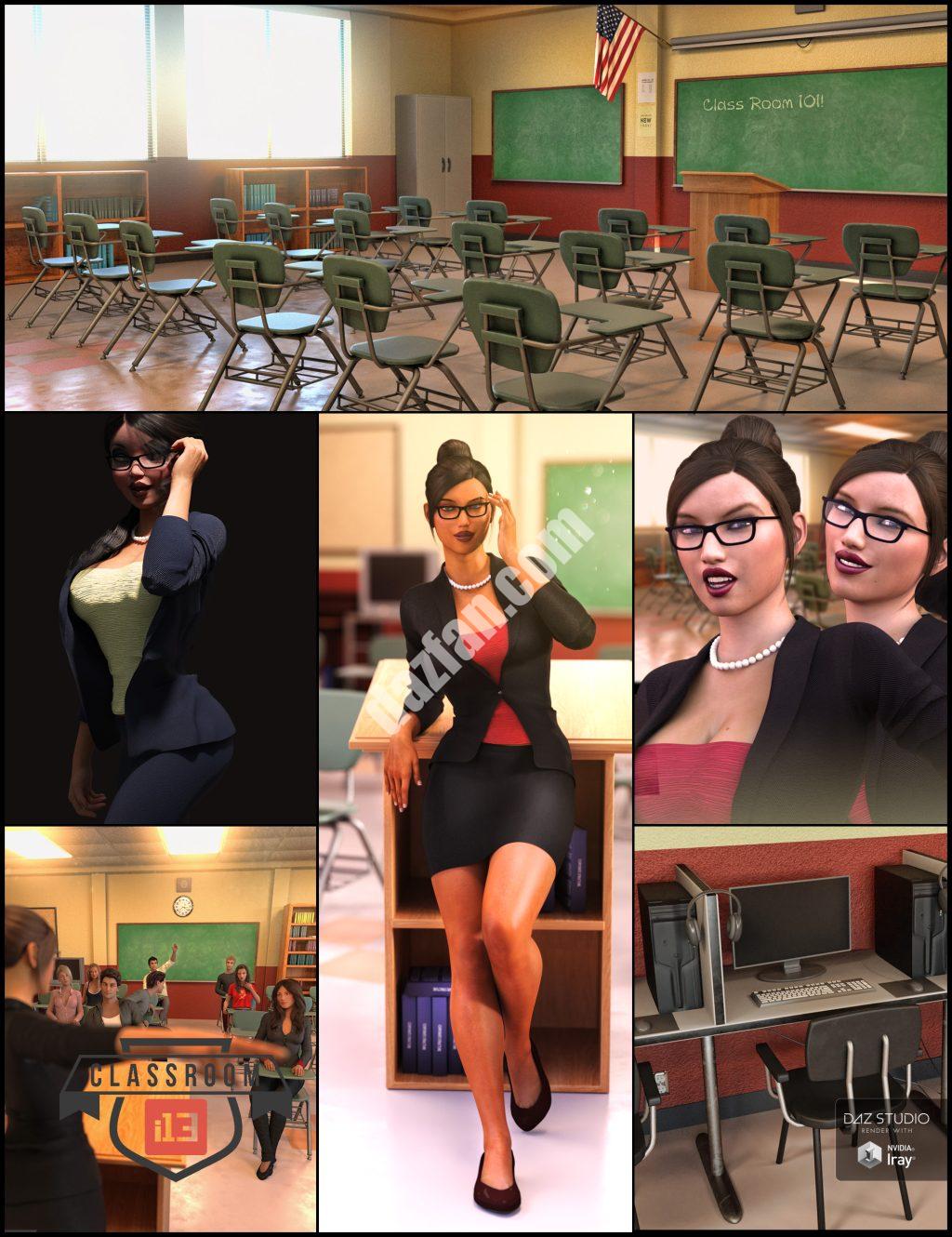 [daz场景] i13教室包-DAZ爱好者