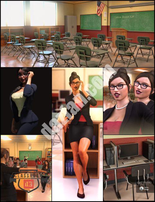 [daz场景] i13教室包-DAZ爱好者